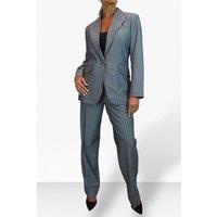 Paulo Due Women's 2 Piece Pinstripe Tailored Trouser Suit in Grey | Size: 10