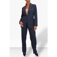 Paulo Due Women's 2 Piece Pinstripe Tailored Trouser Suit in Navy | Size: 16