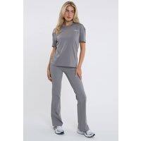 BCouture Women's Flared Leggings & T-Shirt Set in Grey | Size: Small