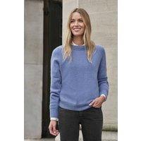 Pure Collection Women's Cashmere Lofty Raglan Sleeve Jumper in Light Blue | Size: 16