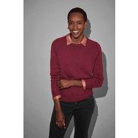 Pure Collection Women's Cashmere Lofty Raglan Sleeve Jumper in Raspberry | Size: 12