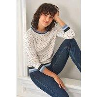 Pure Collection Women's Cotton Wool Printed Spot Sweater | Size: 14