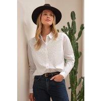 Pure Collection Women's Cornelli Embroidered Shirt in White | Size: 10