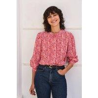 Pure Collection Women's Collarless Pleat Detail Blouse | Size: 14