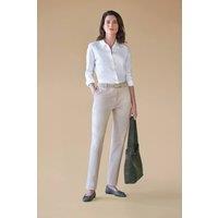 Pure Collection Women's Pure Premium Cotton Trouser in Stone | Size: 8R