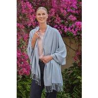 Pure Collection Women's Super Soft Cashmere Blend Pashmina in Light Blue