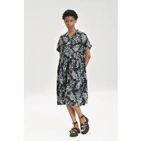 Hell Bunny Women's Kasumi Black & Grey Dye Midi Dress