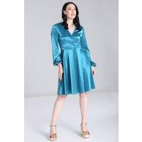 Hell Bunny Women's Emmeline Dark Teal Knee length Dress