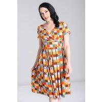 Hell Bunny Women's Hawthorn Autumn Coloured Printed Midi Dress | Size: Large