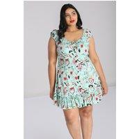 Hell Bunny Women's Tijuana Rockabilly inspired Mini Dress in Green | Size: Small