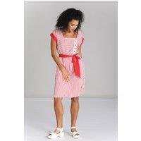 Hell Bunny Women's Ahoy 40's Style Striped Midi Dress in Red