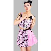 Hell Bunny Women's Robbie Printed Lavander Pink Tartan Corset