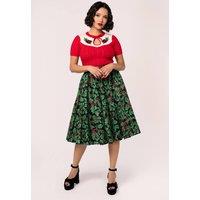 Hell Bunny Women's Nicole 50s Style Midi Skirt in Black