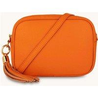 Apatchy London Women's The Tassel Leather Crossbody Bag in Orange