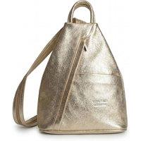 Woodland Leathers Women's Women's Italian Leather Convertible Backpack in Gold