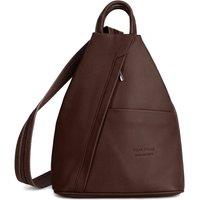 Woodland Leathers Women's Women's Italian Leather Convertible Backpack in Dark Brown