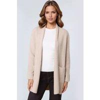 Aftershock London Women's Soft Open Front Cardigan in Beige | Size: S/M