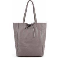 Woodland Leathers Women's Women's Italian Leather Large Tote Bag in Dark Grey