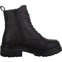 ABSOLUTE FOOTWEAR Women's Faux Leather Lace Up Outdoor Ankle Boot with Chunky Sole in Black | Size: 4