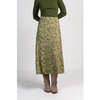 Kettlewell Women's Printed Paisley Maxi Skirt in Light Green | Size: 18