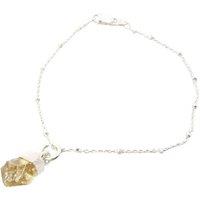 Harfi Women's Raw Citrine November Birthstone Silver Bracelet in Gold | Size: 7 inches