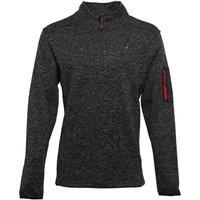 Peak Mountain Men's Half Zip Fleece Sweatshirt Cypar in Black | Size: 2XL