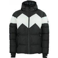Peak Mountain Men's 'S Chevron Ski Puffer in Black | Size: XL
