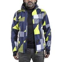 Peak Mountain Men's Printed Softshell Jacket Cover in Blue | Size: Large