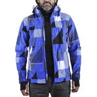Peak Mountain Men's Printed Softshell Jacket Cover in Blue | Size: XL