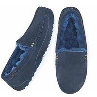 Moshulu 'Dishley' Men's Sheepskin Moccasin Slippers in Navy | Size: 9