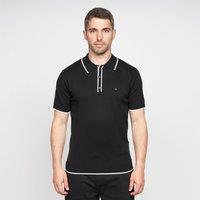 GABICCI Men's Lineker Knitted Polo in Black | Size: Medium