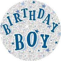 KDMD Men's Jumbo Birthday Badge Decorative Accessory Pack of 12 in Silver