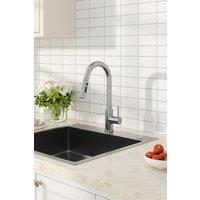 Living and Home Modern Stainless Steel Single Handle Kitchen Faucet in Silver
