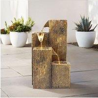 Garden Sanctuary Freestanding Resin Garden Water Fountain Rockery Deco in Natural