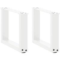 Berkfield Home Coffee Table Legs U-Shaped 2 pcs White 30x(30-31) cm Steel