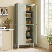 STILVORA Tall Pantry Cupboard with LED Light in Green