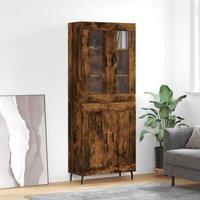 Berkfield Home Highboard Smoked Oak 69.5x34x180 cm Engineered Wood in Brown