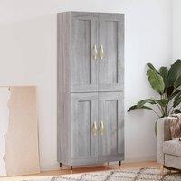 Berkfield Home Highboard Grey Sonoma 69.5x34x180 cm Engineered Wood