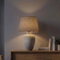 Garden Greatness Textured Ceramic Stone Table Lamp in Grey