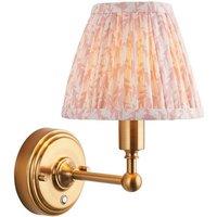 Netlighting Burley Rechargeable Wall Light Peach Fabric Leaf Shade 16cm