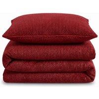 Velosso Glitter Cord Duvet Cover & Pillowcase Set in Red | Size: Double