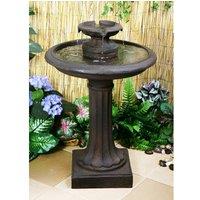 Primrose Garden Antique Birdbath Water Feature Maleda Outdoor Patio Bird Bath in Bronze