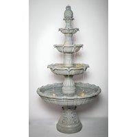 Primrose Tiered Stone Effect Fountain 4 Tier Water Feature Lights 204cm in Grey