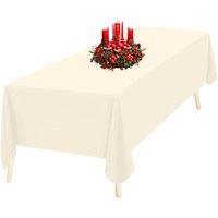 Neel Blue 5pcs Ivory Rectangle Tablecloth Polyester Tablecover - 60 x 102 Inch