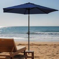 Keplin 2.7m Tilting Parasol Umbrella - Crank & Tilt Sun Shade with Cover in Navy
