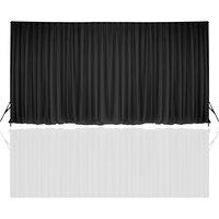 Neel Blue 4x8 Metres Ice Silk Backdrop Wrinkle-Free Polyester Background Curtain Drapes in Black