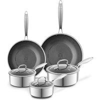 Tower Ti-Clad 5 Piece Cookware Set in Silver