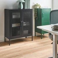 Wyld and Coco Black Steel Wall-Mounted Office Cabinet 2-Door Locking With Keys