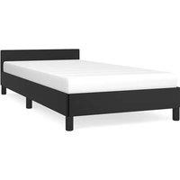 Berkfield Home Bed Frame with Headboard Black 90x190cm Single Faux Leather