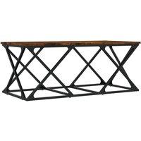 Berkfield Home Coffee Table Smoked Oak 100x49x40 cm Engineered Wood in Brown | Size: 100 x 49 x 40 cm